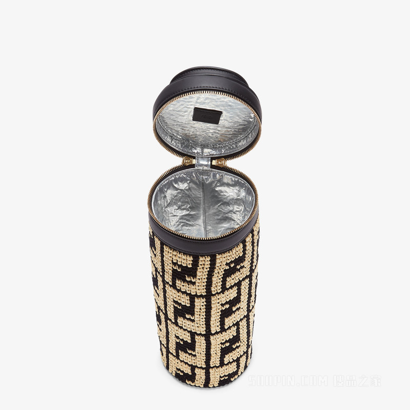 保温瓶套 米色拉菲草瓶套