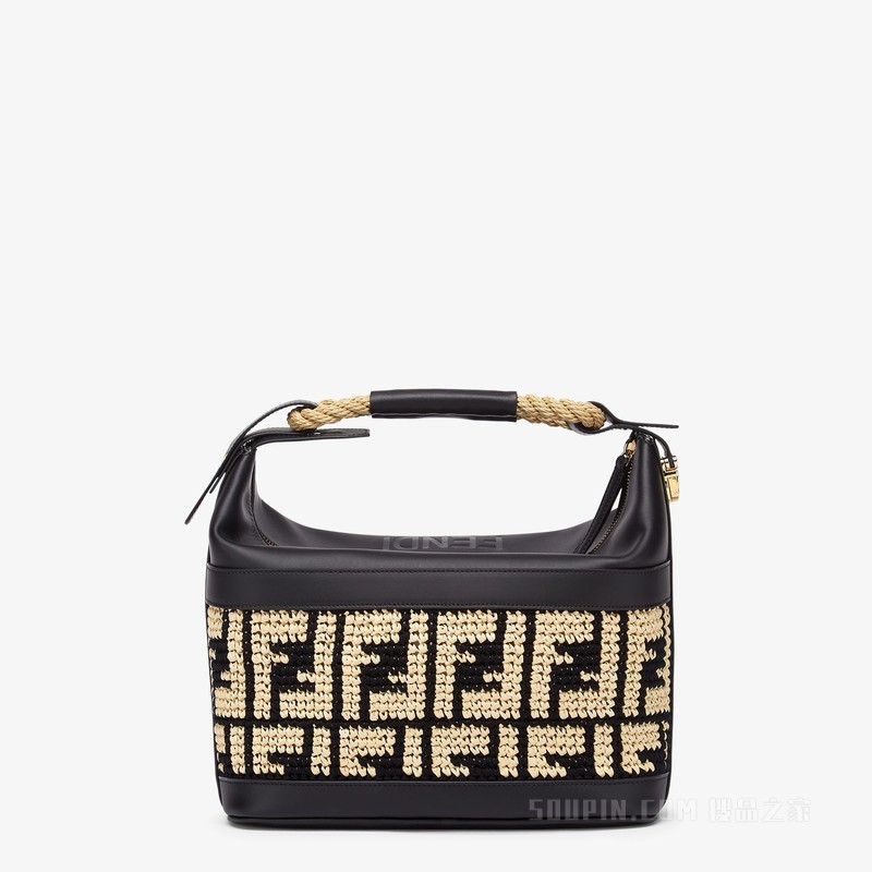 保温包 米色拉菲草保温包