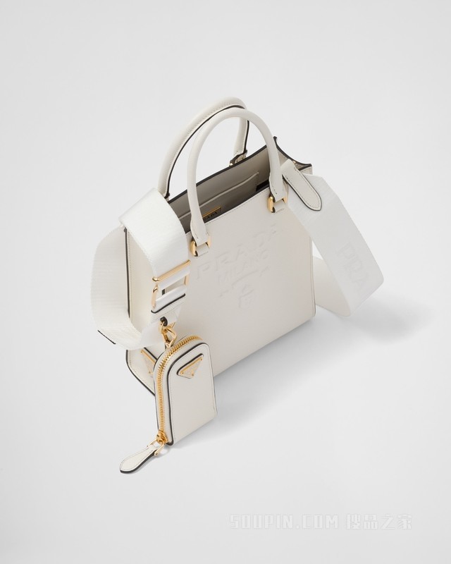 Saffiano 皮革小号手提包