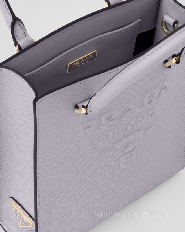 Saffiano 皮革小号手提包