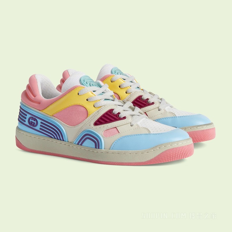 Gucci Basket女士球鞋 浅蓝色可持续材料Demetra