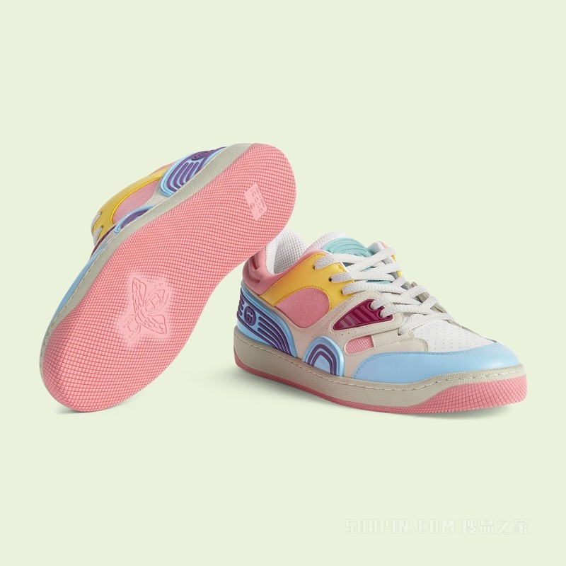 Gucci Basket女士球鞋 浅蓝色可持续材料Demetra