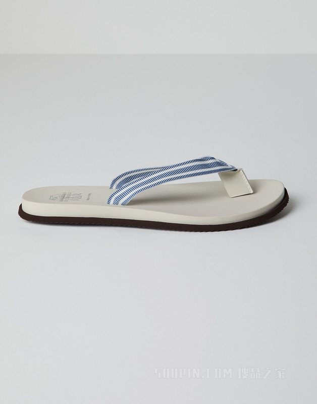 人字拖鞋 条纹罗缎带人字拖