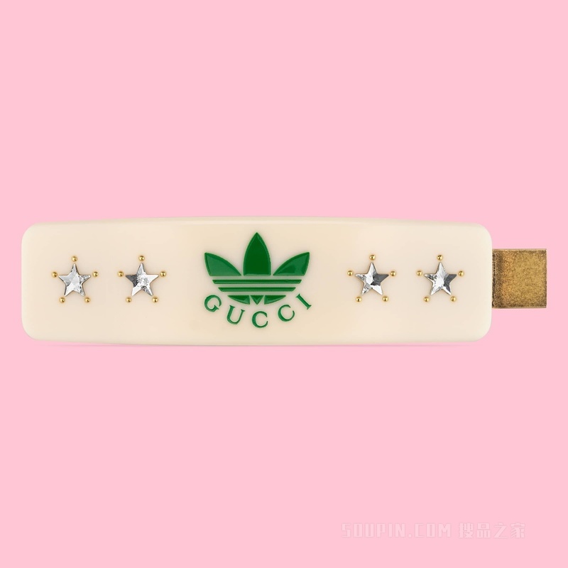 adidas x Gucci联名系列星星发夹 白色树脂
