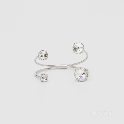 水晶装饰镀钯金耳骨夹 (水晶 / 钯金) - 女士