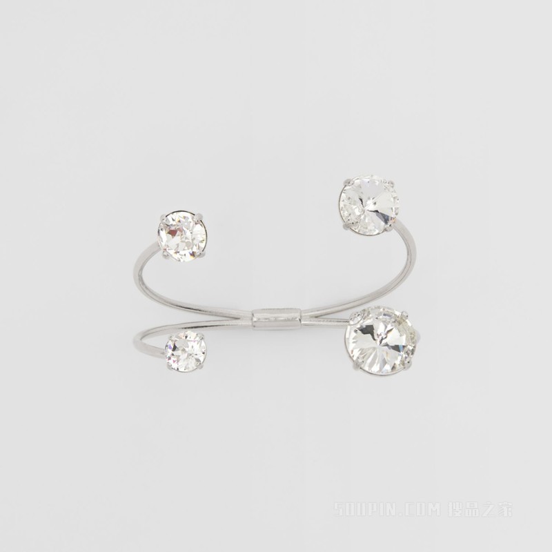 水晶装饰镀钯金耳骨夹 (水晶 / 钯金) - 女士