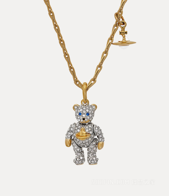 Little Pave Teddy Long Necklace