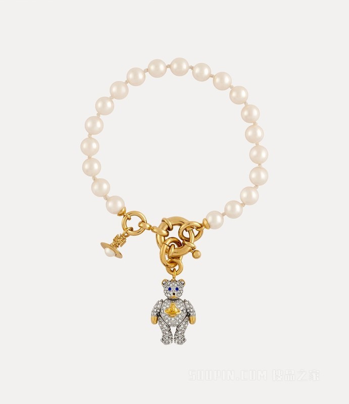 Little Pave Teddy Pearl Bracelet