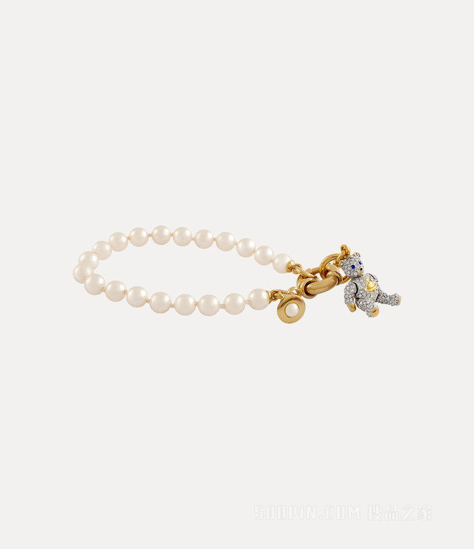 Little Pave Teddy Pearl Bracelet