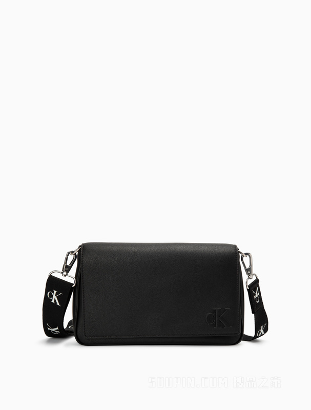 Calvin Klein 22初秋新款经典磁扣翻盖式压印LOGO肩带单肩斜挎包DH3217