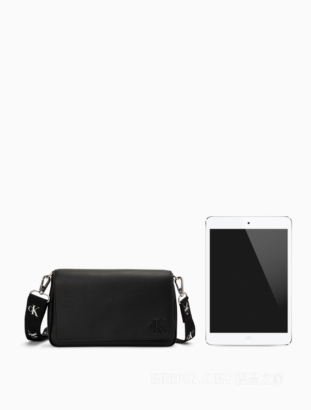 Calvin Klein 22初秋新款经典磁扣翻盖式压印LOGO肩带单肩斜挎包DH3217