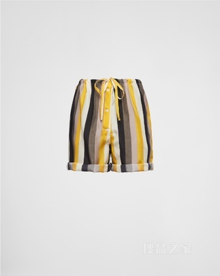 Riga 条纹丝质短裤