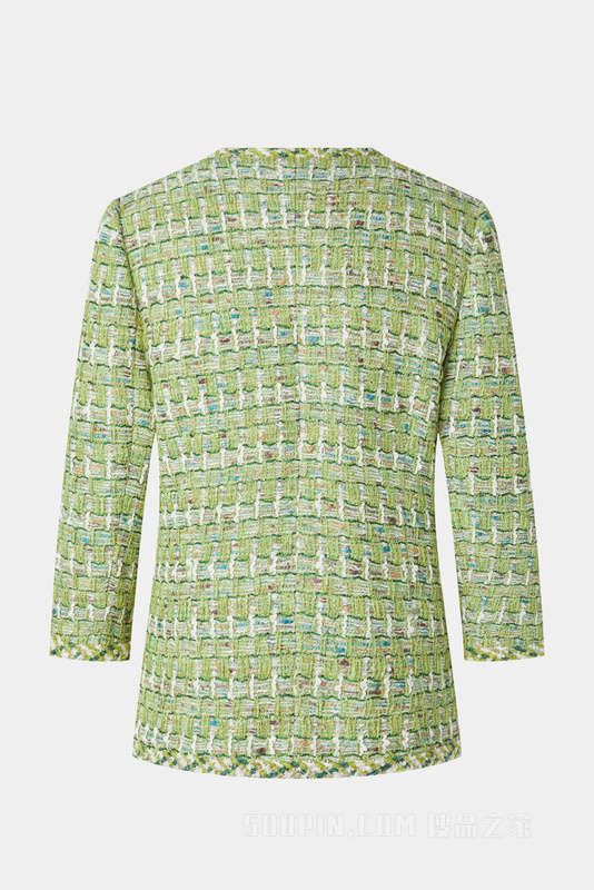 七分袖精致粗花呢夹克