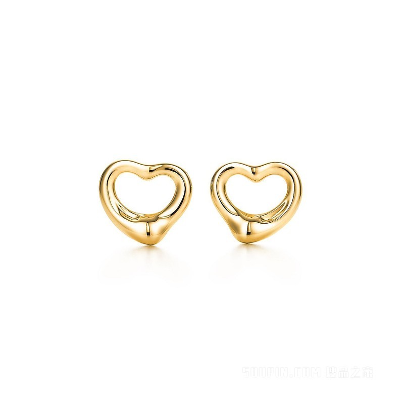 Elsa Peretti® 系列 18K 黄金 Open Heart 耳钉，11 毫米