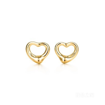 Elsa Peretti® 系列 18K 黄金 Open Heart 耳钉，11 毫米