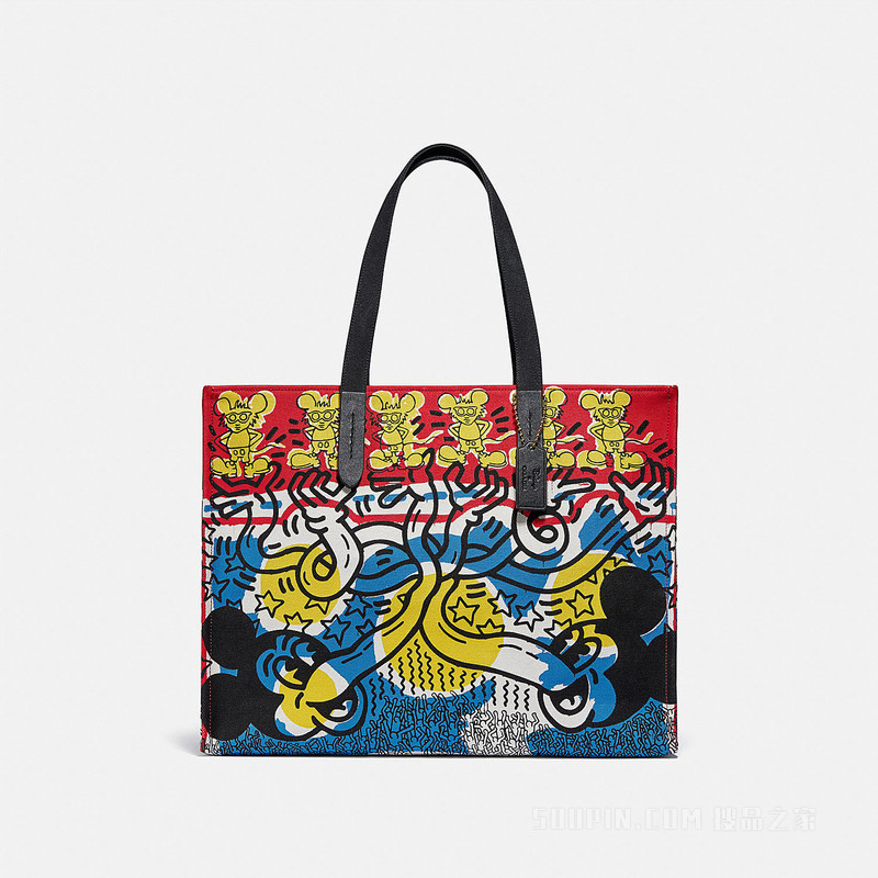 DISNEY MICKEY X KEITH HARING联名系列42号托特包 OLBLM