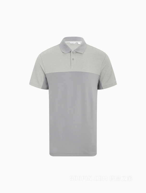 Calvin Klein 22春夏新款男士商务休闲拼色翻领透气短袖POLO衫40HC217