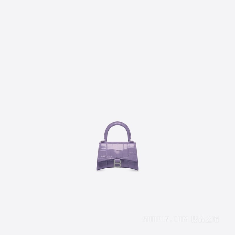 Hourglass 鳄鱼纹压花迷你链带包