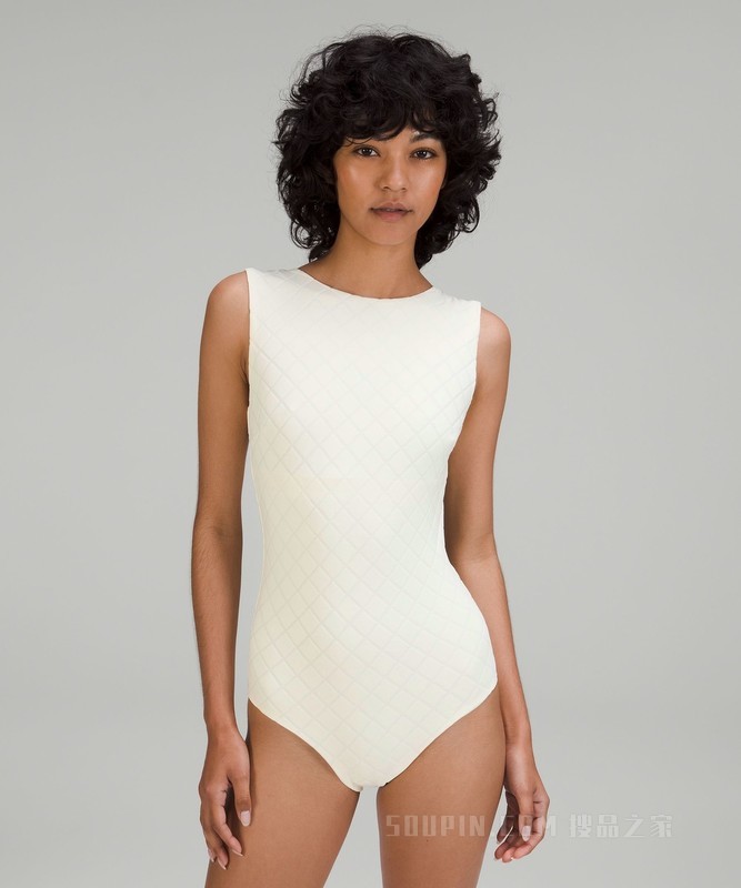 Waterside High-Neck Back-Clasp One-Piece Swimsuit