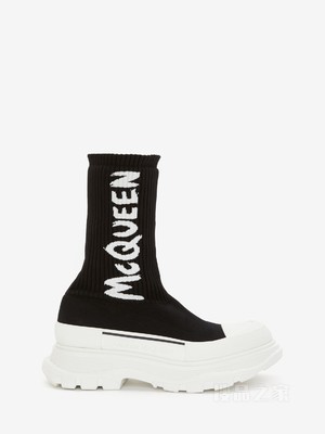 McQueen Graffiti针织Tread Slick靴
