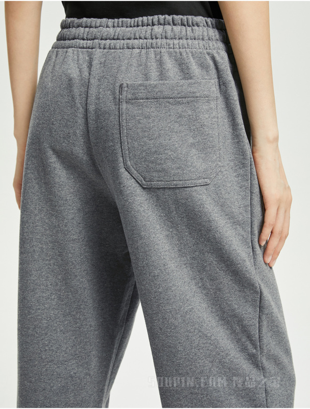 Calvin Klein 22春夏女士纯棉松紧抽绳束脚刺绣LOGO运动休闲裤40WH107