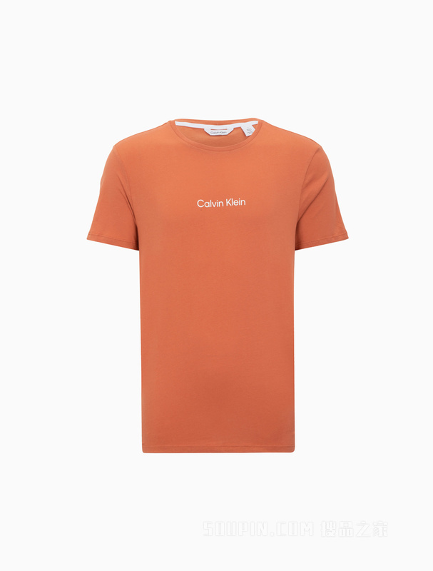 Calvin Klein 22春夏新款男士舒适圆领纯棉透气简约印花短袖T恤40HC236
