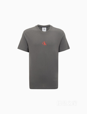 Calvin Klein 22春夏男女情侣中性时尚纯棉醒目LOGO透气短袖T恤J400157