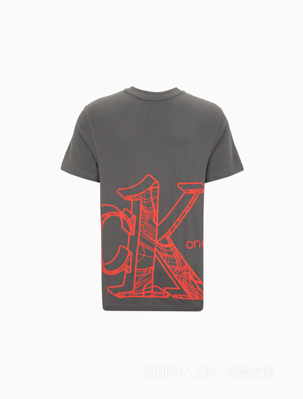 Calvin Klein 22春夏男女情侣中性时尚纯棉醒目LOGO透气短袖T恤J400157