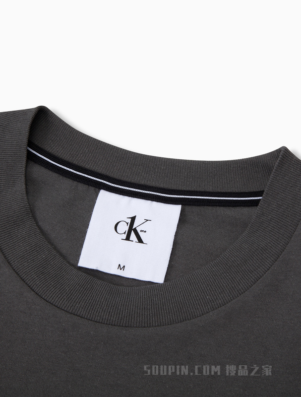 Calvin Klein 22春夏男女情侣中性时尚纯棉醒目LOGO透气短袖T恤J400157