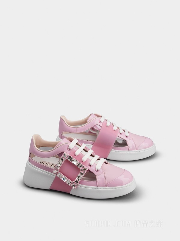 Viv' Skate钻扣PVC材质运动鞋 粉色