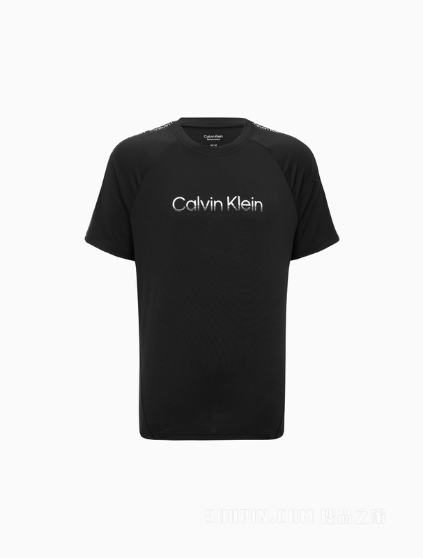 Calvin Klein 22春夏新款男士休闲圆领LOGO提花织带透气短袖T恤4MT2K137