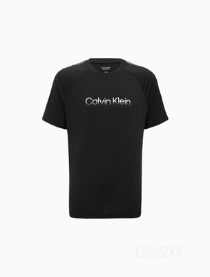 Calvin Klein 22春夏新款男士休闲圆领LOGO提花织带透气短袖T恤4MT2K137