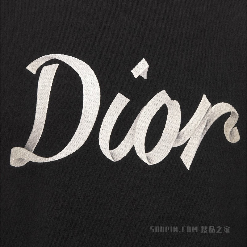 超大版型连帽运动衫 黑色棉质起绒面料