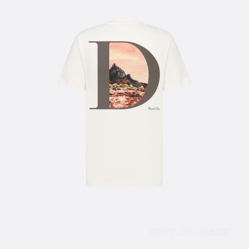 DIOR AND JACK KEROUAC T 恤, 宽松版型 白色棉质竹节平纹针织面料