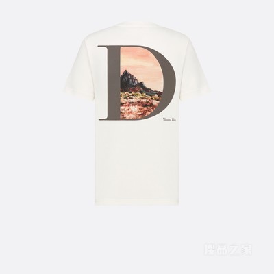 DIOR AND JACK KEROUAC T 恤, 宽松版型 白色棉质竹节平纹针织面料