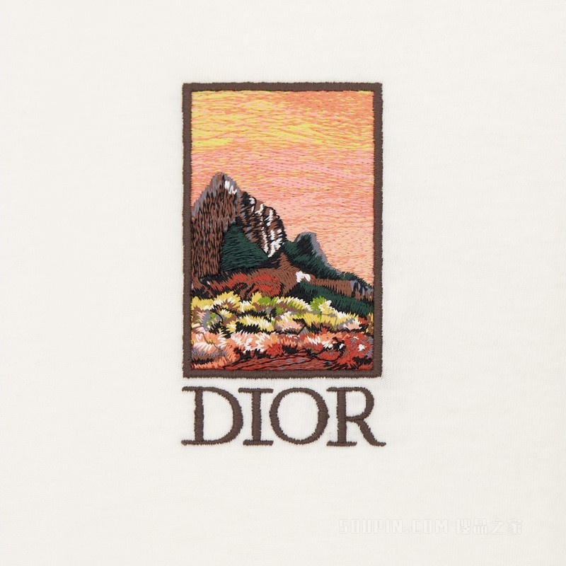 DIOR AND JACK KEROUAC T 恤, 宽松版型 白色棉质竹节平纹针织面料