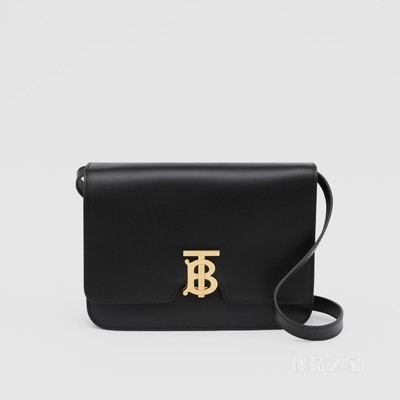 TB 中号专属标识皮革锁扣包 (黑色) - 女士