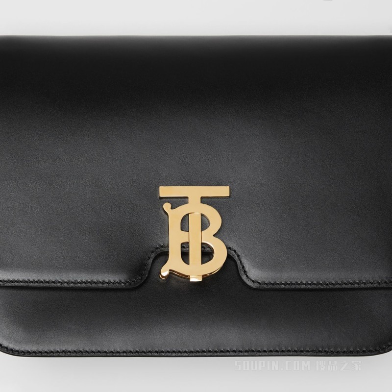 TB 中号专属标识皮革锁扣包 (黑色) - 女士