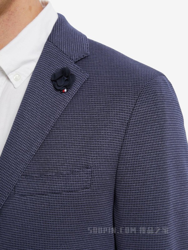 22新款春季男装商务简约花朵装饰平驳领西装外套THC7948410