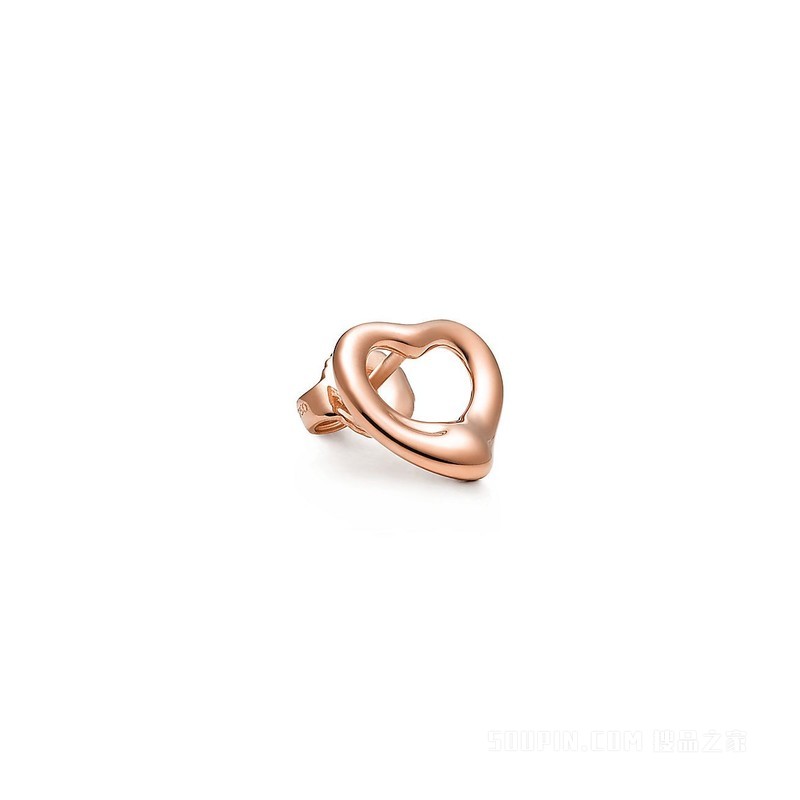 Elsa Peretti® 系列 18K 玫瑰金 Open Heart 耳钉，11 毫米