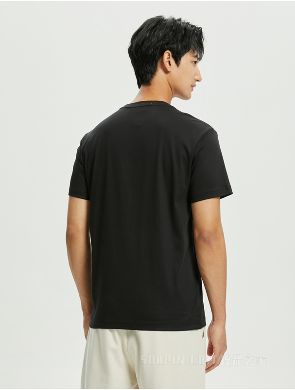 Calvin Klein 22春夏新款男士时尚纯棉透气拼色LOGO绣印短袖T恤J320569
