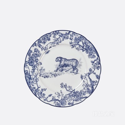 甜品碟 蓝色 Tiger 茹伊印花