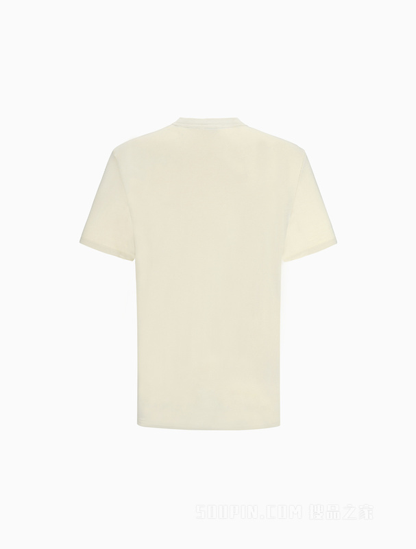 Calvin Klein 22春季新款男士透气亨利领半开襟浮雕LOGO短袖T恤40HC210