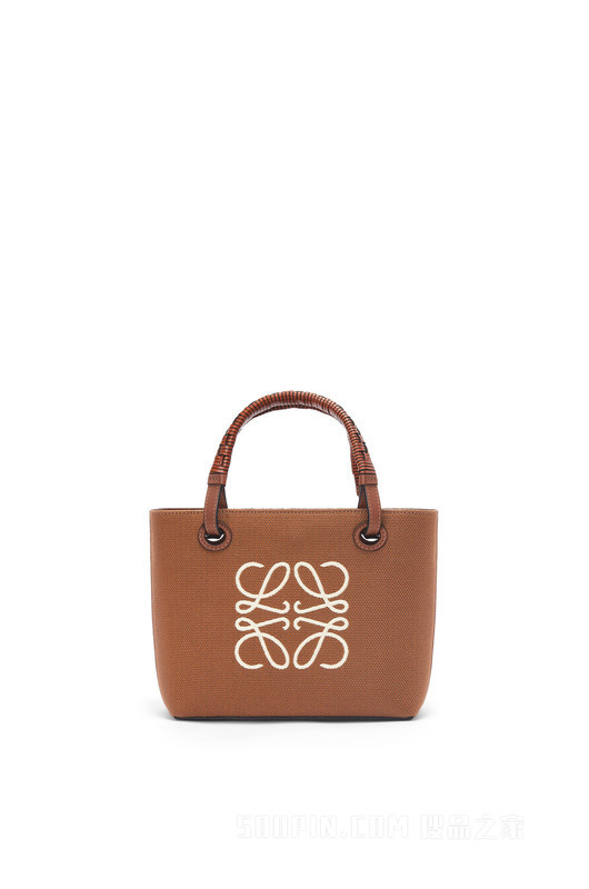 迷你提花布和牛皮革 Anagram Tote 手袋