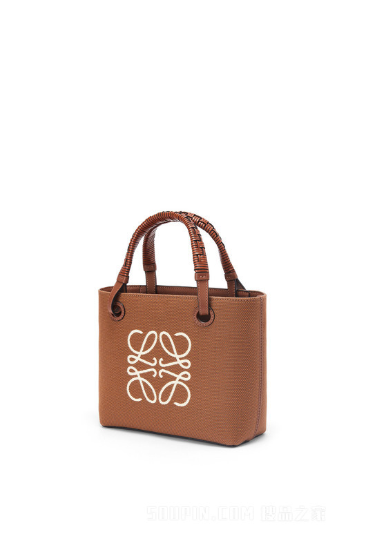 迷你提花布和牛皮革 Anagram Tote 手袋