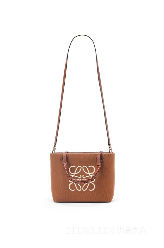 迷你提花布和牛皮革 Anagram Tote 手袋