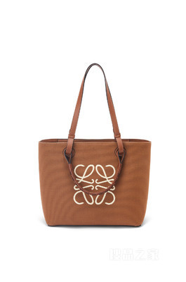 小号提花布和牛皮革 Anagram Tote 手袋