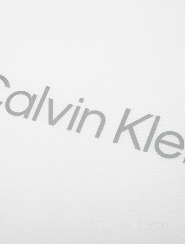 Calvin Klein 女士简约休闲圆领反光LOGO印花短袖T恤4WS2K189