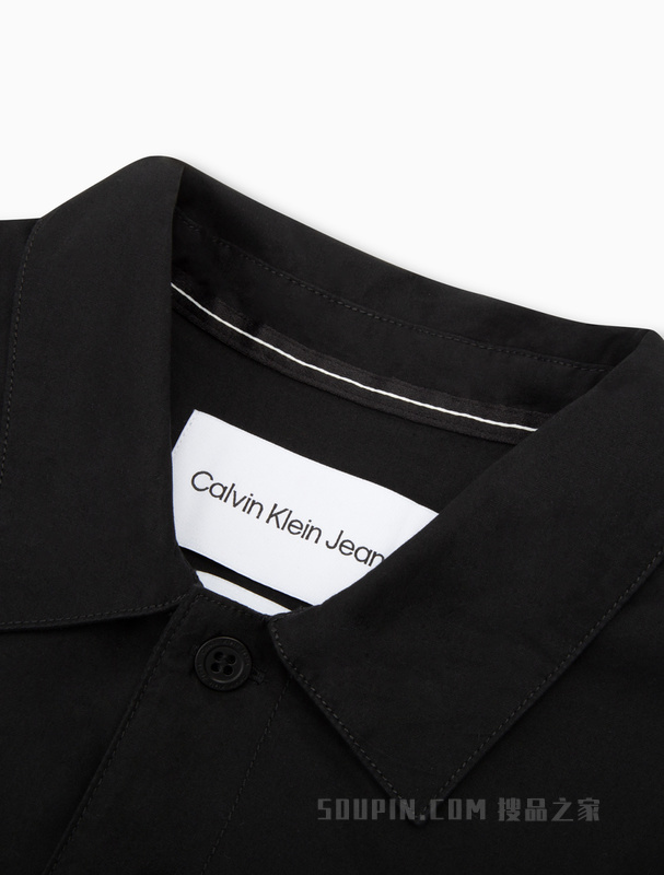 Calvin Klein 22春夏男士休闲工装风刺绣纯棉透气宽松短袖衬衫J320080