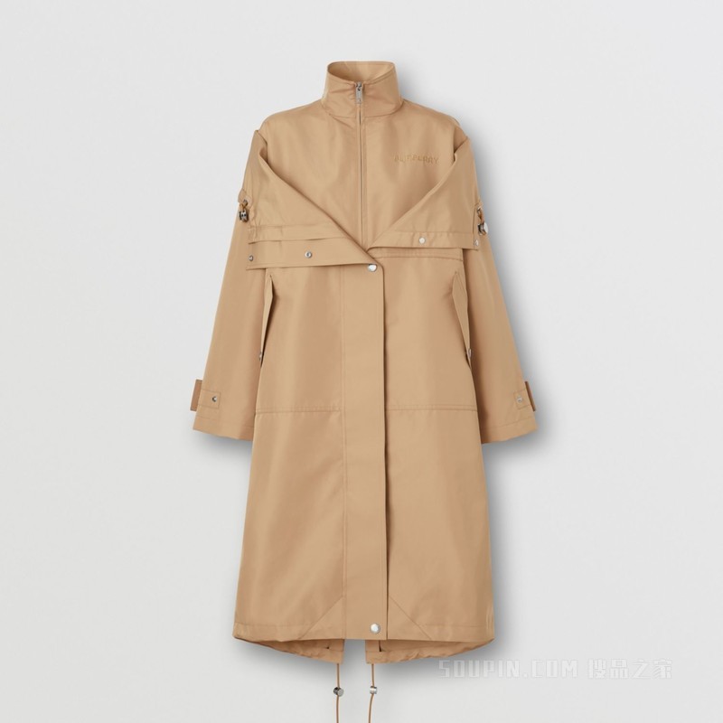 重塑版型连帽宽松风雪大衣 (驼色) - 女士